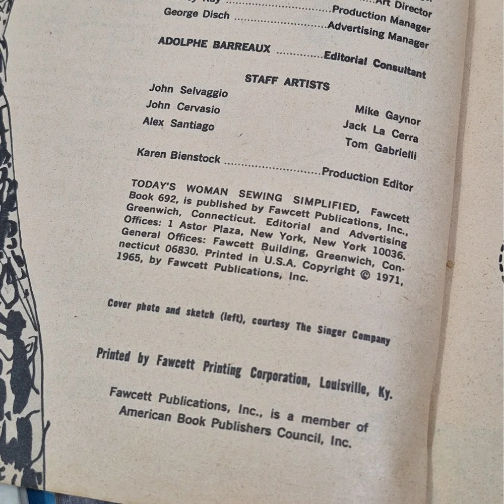 Today's Woman Sewing Simplified 1971